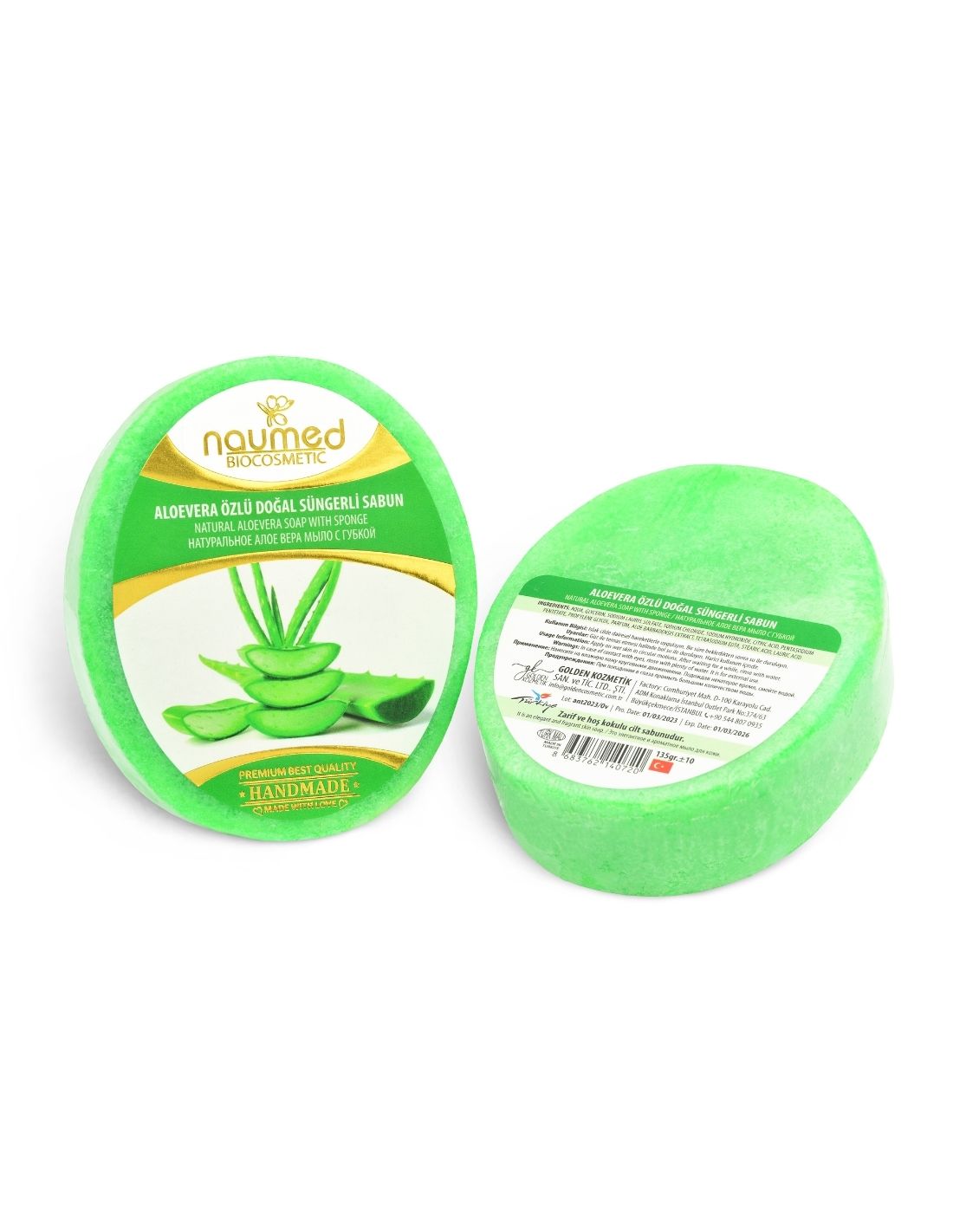 Naumed Aloe Vera Özlü Doğal Süngerli Sabun Naumed Aloe Vera Özlü Doğal Süngerli Sabun