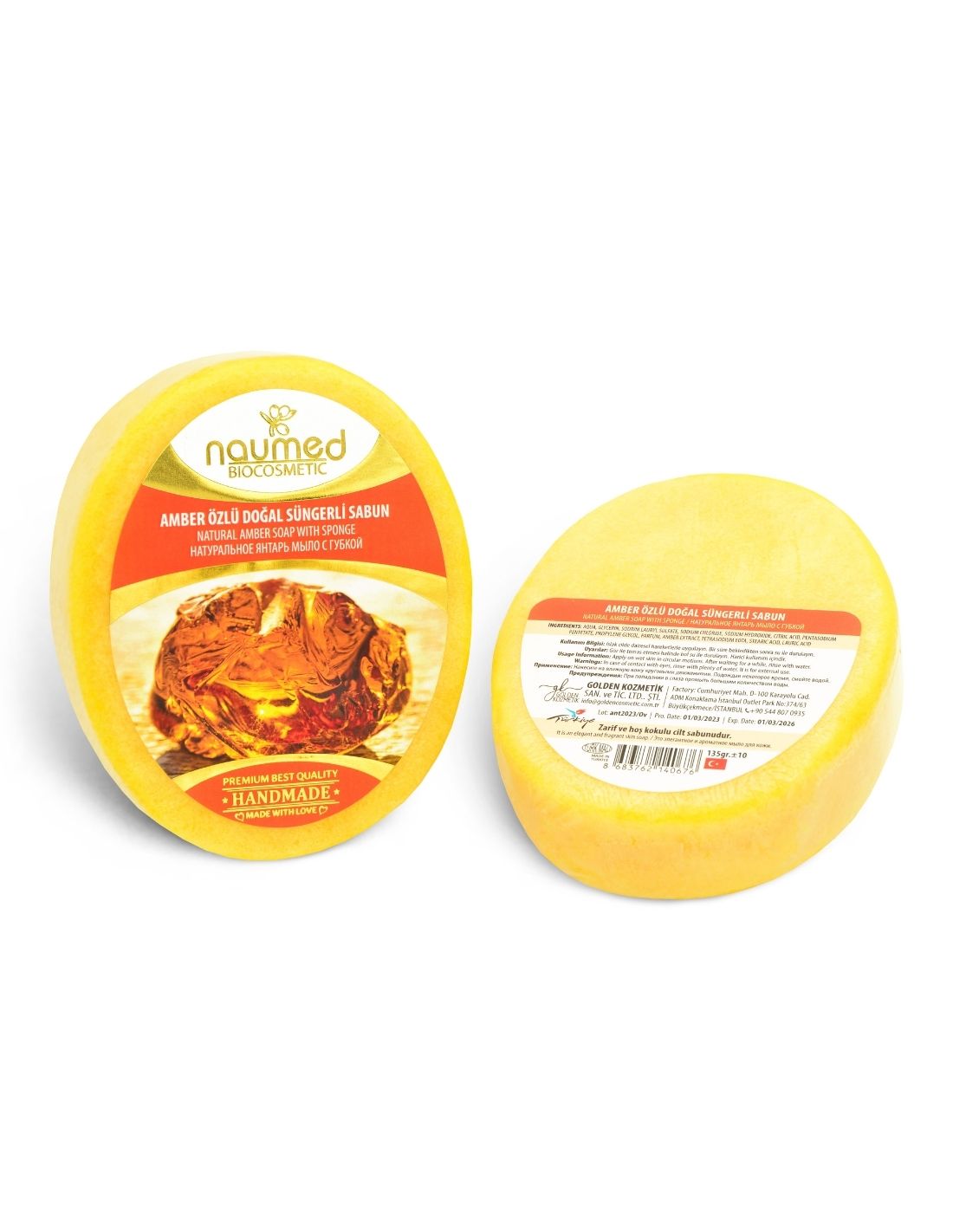 Naumed Amber Özlü Doğal Süngerli Sabun Naumed Amber Özlü Doğal Süngerli Sabun