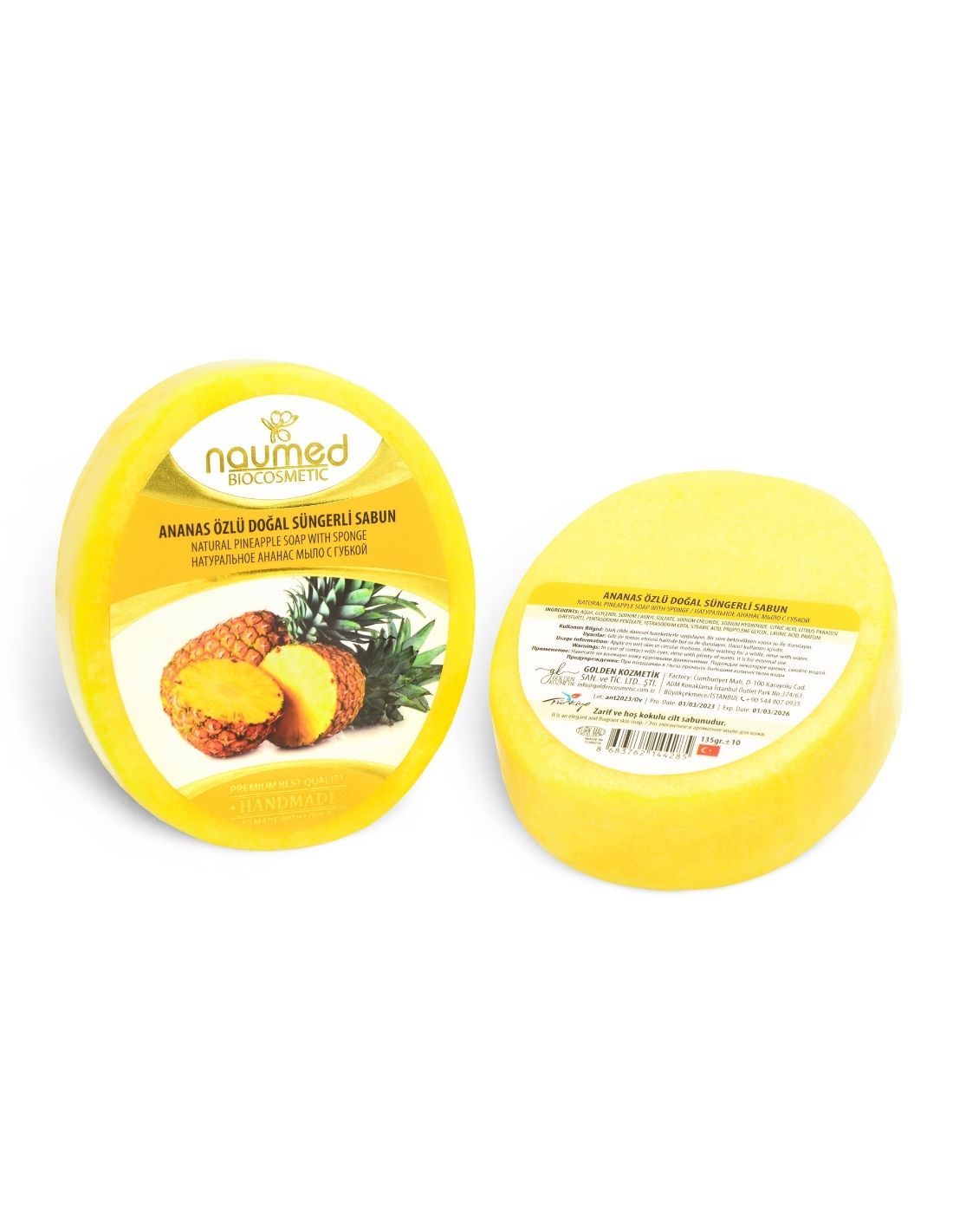 Naumed Ananas Özlü Doğal Süngerli Sabun Naumed Ananas Özlü Doğal Süngerli Sabun