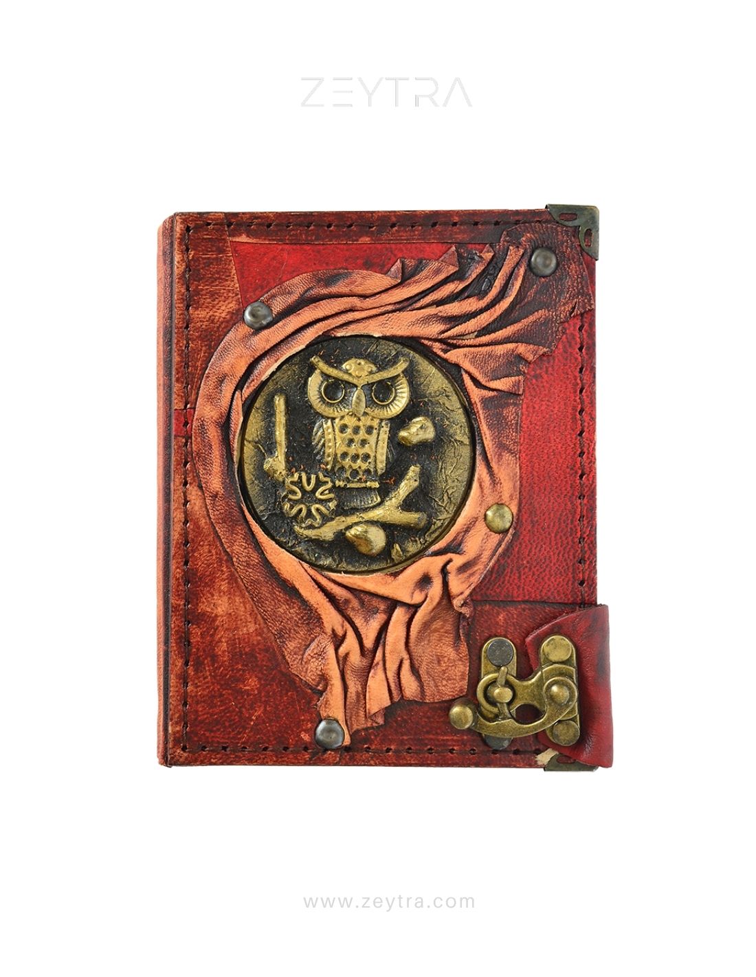 Baykuş Detaylı El Yapımı Küçük Boy Deri Defter 1 Baykuş Detaylı El Yapımı Küçük Boy Deri Defter 1