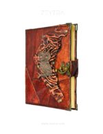 Baykuş Detaylı El Yapımı Orta Boy Deri Defter 2