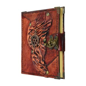 Dümen Detaylı El Yapımı Küçük Boy Deri Defter 2