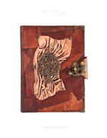 Hayat Ağacı Detaylı El Yapımı Büyük Boy Deri Defter 1