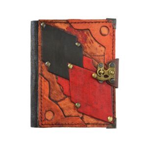İşleme Detaylı El Yapımı Küçük Boy Deri Defter 1