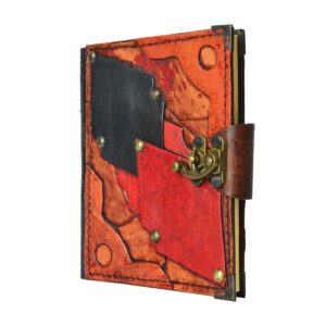 İşleme Detaylı El Yapımı Küçük Boy Deri Defter 2
