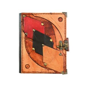 İşleme Detaylı El Yapımı Orta Boy Deri Defter 1