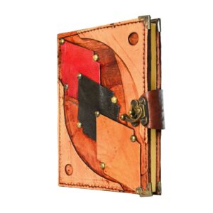 İşleme Detaylı El Yapımı Orta Boy Deri Defter 2