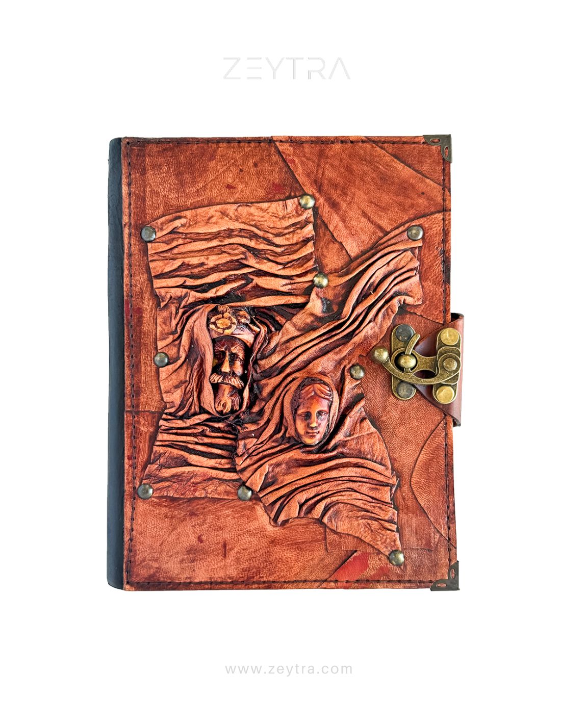 Kadın Erkek Maske Detaylı El Yapımı Büyük Boy Deri Defter 1 Kadın Erkek Maske Detaylı El Yapımı Büyük Boy Deri Defter 1