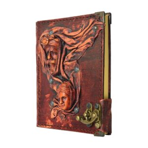 Kadın Erkek Maske Detaylı El Yapımı Küçük Boy Deri Defter 2