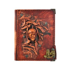 Korsan Detaylı El Yapımı Küçük Boy Deri Defter 1