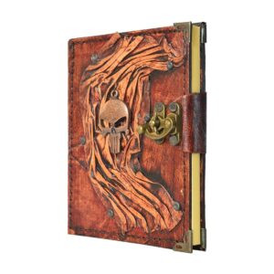 Kuru Kafa Detaylı El Yapımı Küçük Boy Deri Defter 2
