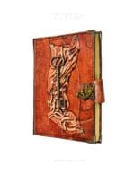 Metal Anahtar Detaylı El Yapımı Orta Boy Deri Defter 2