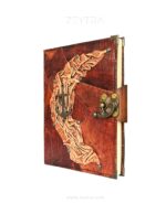 Metal Çapa Detaylı El Yapımı Büyük Boy Deri Defter 2