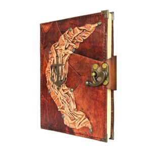Metal Çapa Detaylı El Yapımı Büyük Boy Deri Defter 2