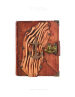Metal Çapa Detaylı El Yapımı Küçük Boy Deri Defter 1