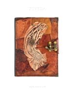 Metal Dümen Detaylı El Yapımı Büyük Boy Deri Defter 1