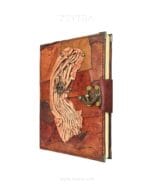 Metal Dümen Detaylı El Yapımı Büyük Boy Deri Defter 2