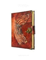 Metal Kedi El Yapımı Orta Boy Deri Defter 2