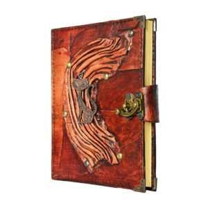 Metal Kedi El Yapımı Orta Boy Deri Defter 2