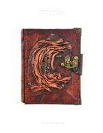 Metal Keman Detaylı El Yapımı Küçük Boy Deri Defter 1