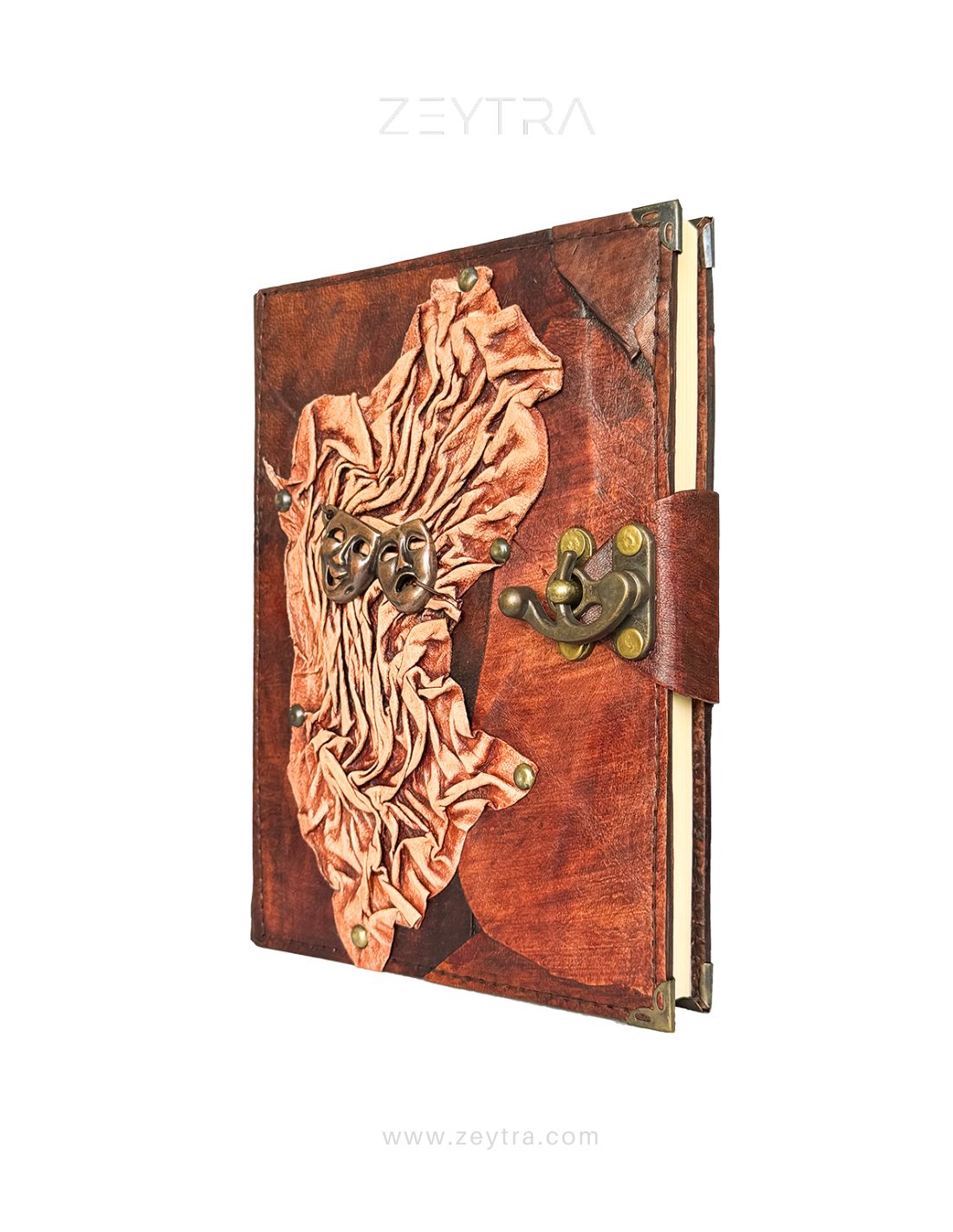 Metal Tiyatro Detaylı El Yapımı Büyük Boy Deri Defter 2 Metal Tiyatro Detaylı El Yapımı Büyük Boy Deri Defter 2