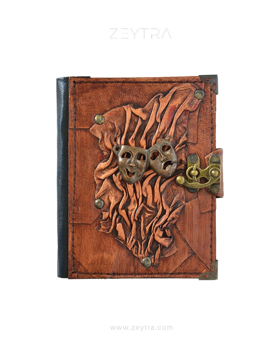 Metal Tiyatro Detaylı El Yapımı Küçük Boy Deri Defter 1 Metal Tiyatro Detaylı El Yapımı Küçük Boy Deri Defter 1