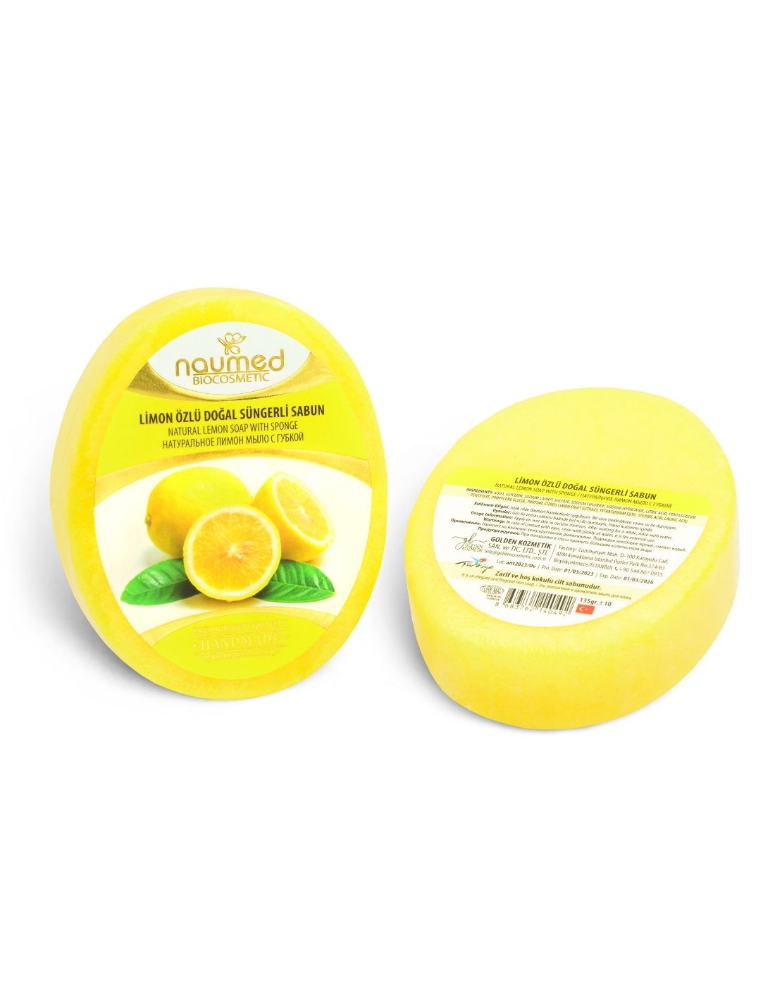 Naumed Limon Özlü Doğal Süngerli Sabun Naumed Limon Özlü Doğal Süngerli Sabun