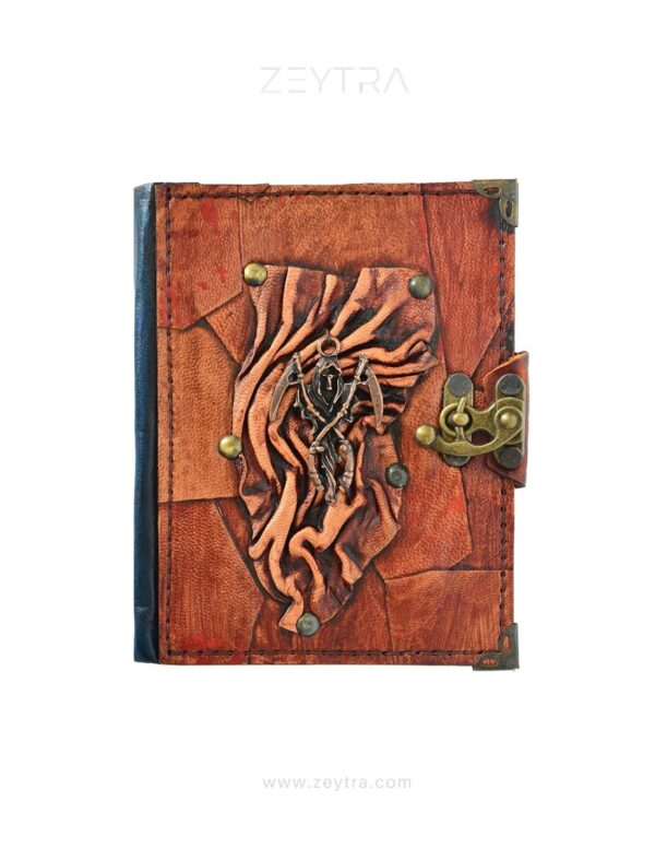 Ölüm Meleği Detaylı El Yapımı Küçük Boy Deri Defter 1
