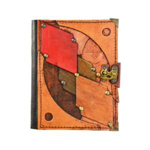 Otantik İşleme Detaylı El Yapımı Orta Boy Deri Defter 1