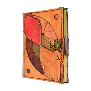 Otantik İşleme Detaylı El Yapımı Orta Boy Deri Defter 2