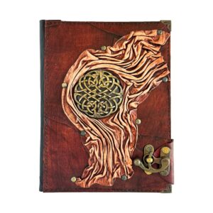 Otantik Sembol Detaylı El Yapımı Büyük Boy Deri Defter 1