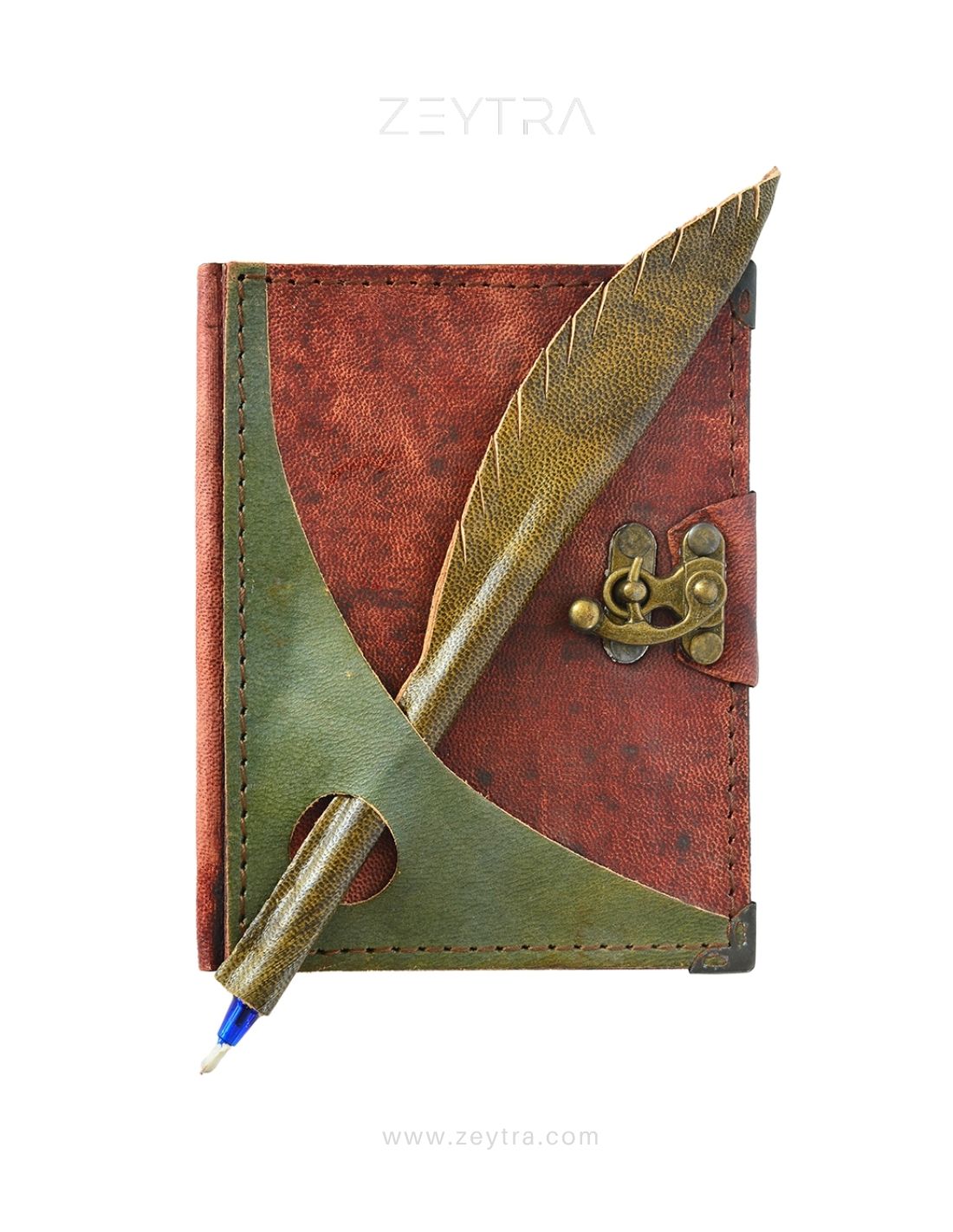 Yeşil Kalem Detaylı El Yapımı Küçük Boy Deri Defter 1 Yeşil Kalem Detaylı El Yapımı Küçük Boy Deri Defter 1